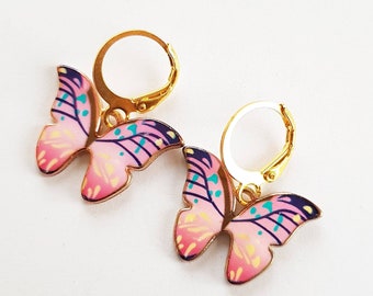 Soft pink butterfly earrings - fashion earrings - boho style