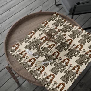 70s Vintage Portrait Wrapping Paper,caftans and cocktails wrap, caftails, retro Gift Wrap bild 10