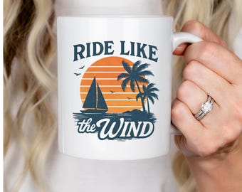 Yacht Rock Coffee Mug: Retro Sunset Sailing Design
