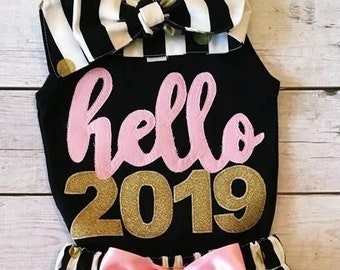 New Years Eve Shirt Girl, 2024 Shirt, Twins New Years Eve, Matching New Years Eve Sibling, Boy Hello 2024 Shirt, Pink and Gold