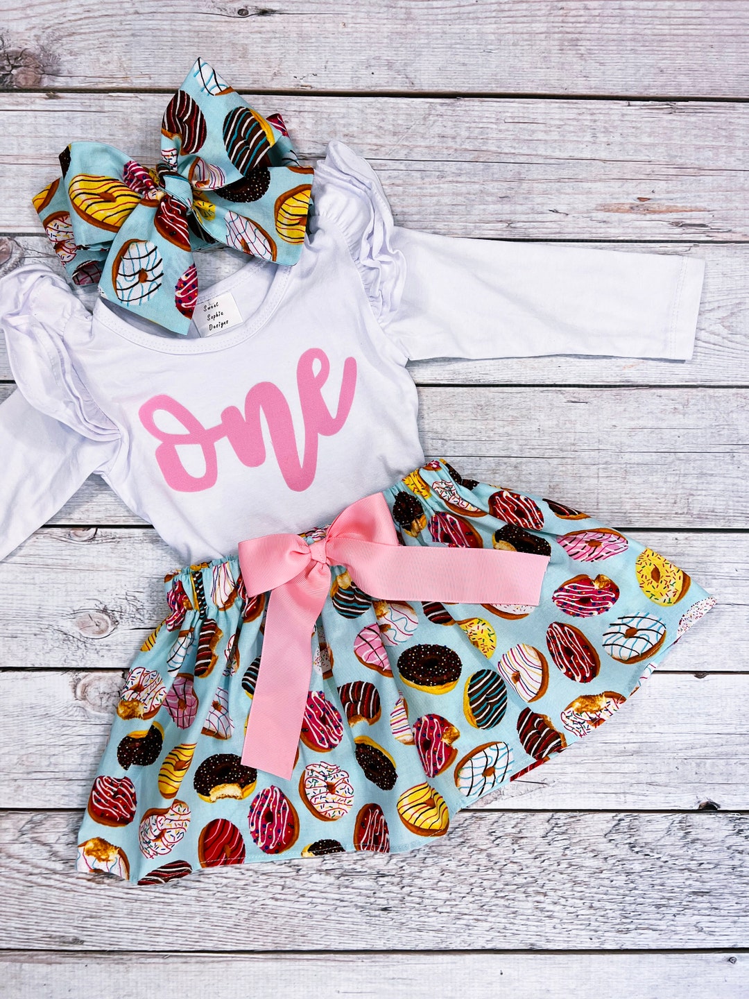 Donut Birthday Outfit Baby Girls Donut Skirt 1st Birthday Etsy
