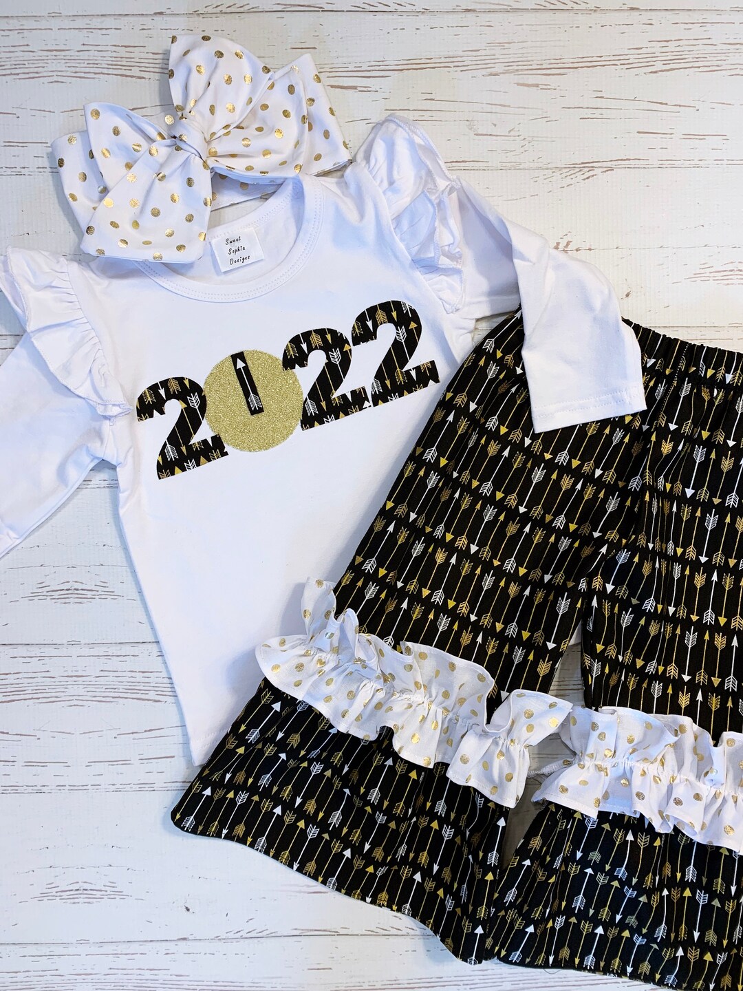 New Years Eve Outfit for Girls 2023 NB12Y Black and Gold Etsy