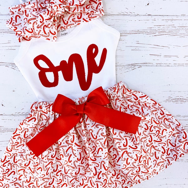 Candy Cane Skirt for Girls, 3M-12Y, Candy Cane Skirt, Baby Girls, Toddler Girls, Candy Cane Cutie Outfit, Christmas Birthday Candy Cane