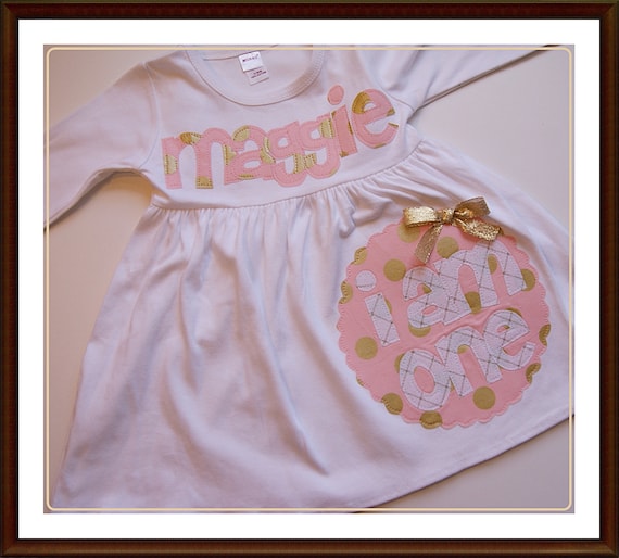 Pink And Gold First Birthday Dress I Am One Birthday Dress Etsy