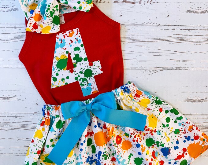 Paint Party Birthday Outfit for Girls Art Party Paint Etsy