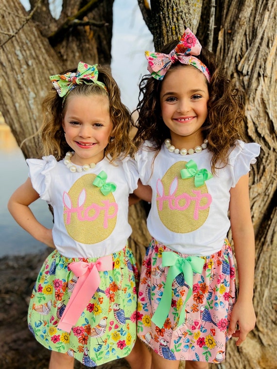 Matching Easter Outfits Sisters NB-12Y Floral Easter Skirt - Etsy New Zealand