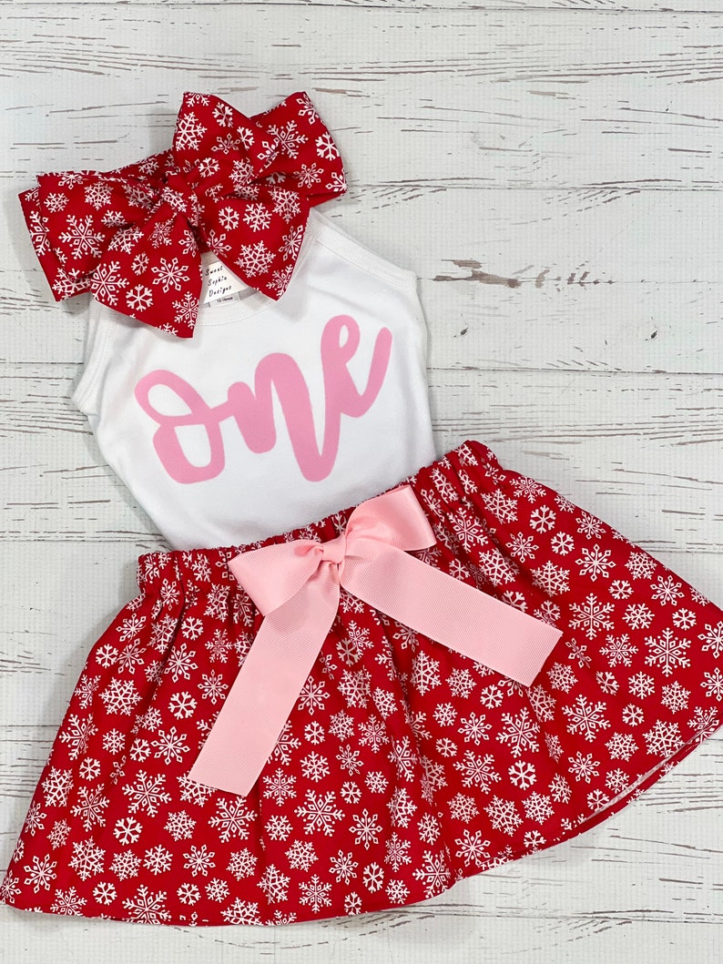 Oh What Fun to be One, Christmas 1st Birthday Girl, Snowflake Skirt Girl, Winter First Birthday, 1st Birthday Girl image 8