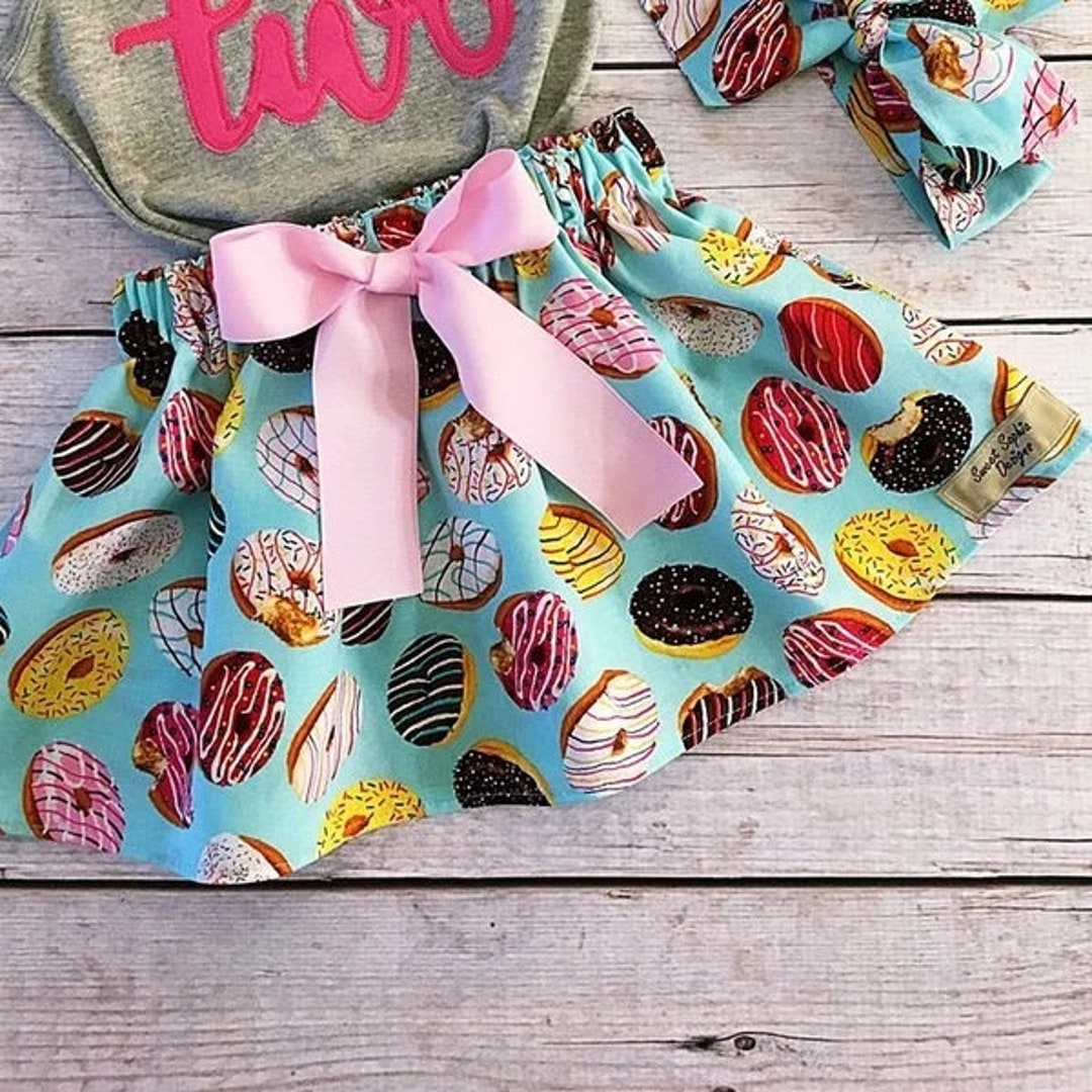 Donut Skirt Girls Donut Birthday Donut Grow Up Donut Dress Etsy