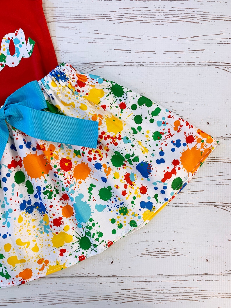 Paint Splatter Skirt Paint Party Outfit Art Party Dress Etsy