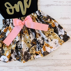 Girls Dog Birthday Outfit, Toddler Girl Dog Birthday Skirt, Glamour Dogs Skirt, Animal Skirt, Toddler Puppy Outfit, Puppy dogs image 6