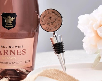 Tappo per bottiglia personalizzato, tappo per vino inciso, tappo per bottiglia per matrimonio, regalo di anniversario, bomboniera per addio al nubilato, regali di nozze, accessorio per vino