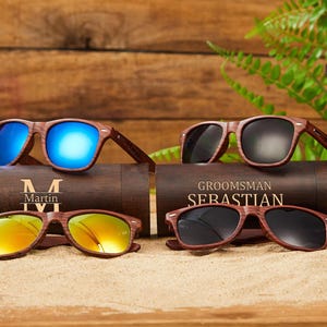 Personalized Groomsmen Sunglasses With Box,Engraved Best Man Sunglasses,Custom Sunglasses Set Of 3 4 5,Gifts for Dad,Groomsman Gifts For Him