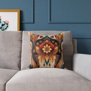 Bohemian Floral Pillow, Cozy Home Decor, Autumn Accent Cushion, Gift for Nature Lovers, Home warming Present