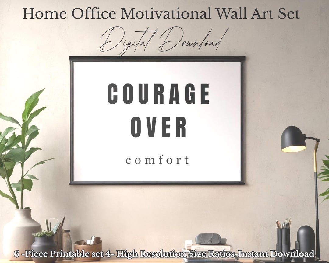 Home Office Motivational Wall Art Bundle Printable Inspirational Quotes ...