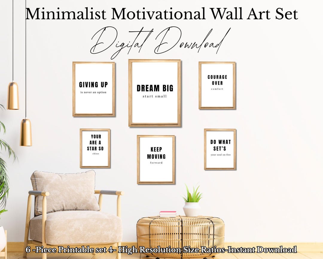 Modern Motivational Wall Art Printable, Inspirational Quote Wall Art ...