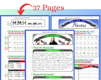 Handwriting practice sheets