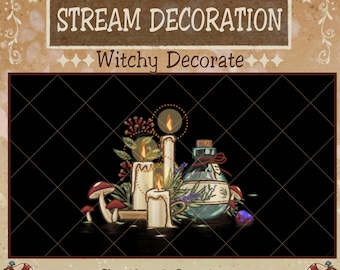 Animated Witchy Light Candle Twitch Decoration, Mushroom, Potion, Goth, Celtic, Witchcraft Vintage Stream Alerts, Vtuber Asset, Obs, Discord