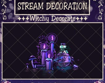 Animated Purple Witchy Light Candle Twitch Decoration, Mushroom, Potion, Goth, Witchcraft Vintage Stream Alerts, Vtuber Asset, Obs, Discord