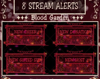 Animated Gothic Witchy Stream Alerts: Grimoire, Herbal Garden (WebM Download)