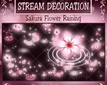Glowing Pink Sakura Flower Falling Twitch Decoration, Twinkle Light, Lunar New Year, Cherry Blossom Stream Alerts, Vtuber Asset, Obs Discord