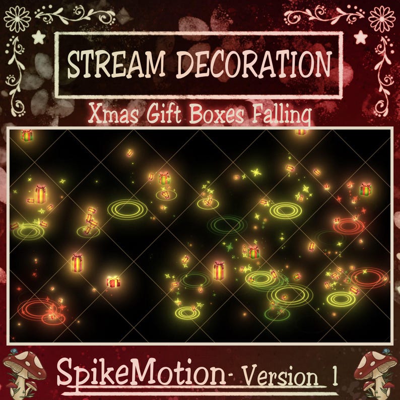 2 Animated Dreamy Santas Christmas Gift Boxes Fall Twitch Decoration ...