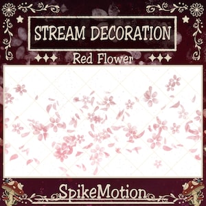 Animated Magical Red Flower Petals Flying Twitch Decoration, Japanese Style Stream Alerts, Rose, Cherry Blossom Vtuber Asset, Obs, Discord