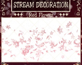Animated Magical Red Flower Petals Flying Twitch Decoration, Japanese Style Stream Alerts, Rose, Cherry Blossom Vtuber Asset, Obs, Discord