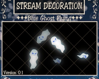 Animowana, świecąca, niebieska, przerażająca, latająca dekoracja Twitch, nietoperze, przerażający alert na Halloween, czarownica gotycka noc Vtuber Asset Obs Discord