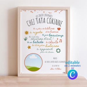 Poster der schönen Tage bei Nanny zum Ausdrucken im Format A4 oder A4 Poster zum Einrahmen personalisiertes Geschenk mit Foto - Kinderzimmer oder Mama
