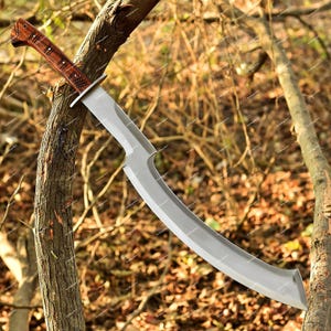 Hand Forged Khopesh Machete: 20&quot; Carbon Steel Blade, Ready to Use