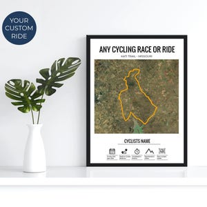 Custom Cycling Route Map Poster: Personalized Bike Ride Art