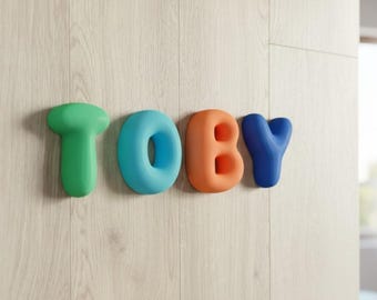Personalised Nursery Name Sign - 3D Printed Bubble Letters Kids Bedroom Wall Decor