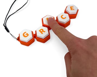 Personalized Name Fidget Clicker – Custom Hex Keychain Fidget