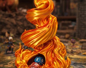 Fantasy Flame Dice Tower for DnD, Tabletop RPGs and Board Games