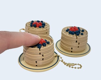 Berry Waffle Clicker Fidget Keychain Sensory Toy Bag Charm for Stress Relief and Focus