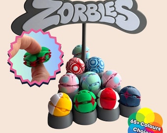 Zorbles Fidget Ball Toy, 3D Printed PLA Sensory Clicker, Squish and Pop Desk Fidget