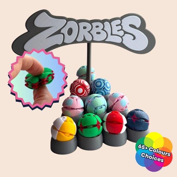 Zorbles Fidget Ball Toy, 3D Printed PLA Sensory Clicker, Squish and Pop Desk Fidget