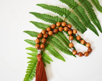 27 Bead Hand Knotted Mala Meditation Beads, Wood Grounding Mini Mala, Masculine 10mm Meditation Beads, Meditation Gifts, Mindful Living