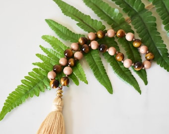 27 Bead Tiger Eye and Rosewood Mini Mala, Stress Relief, Meditation Mala, Pocket Mala, Meditation Beads, Mindfulness Gift, Handmade Gift