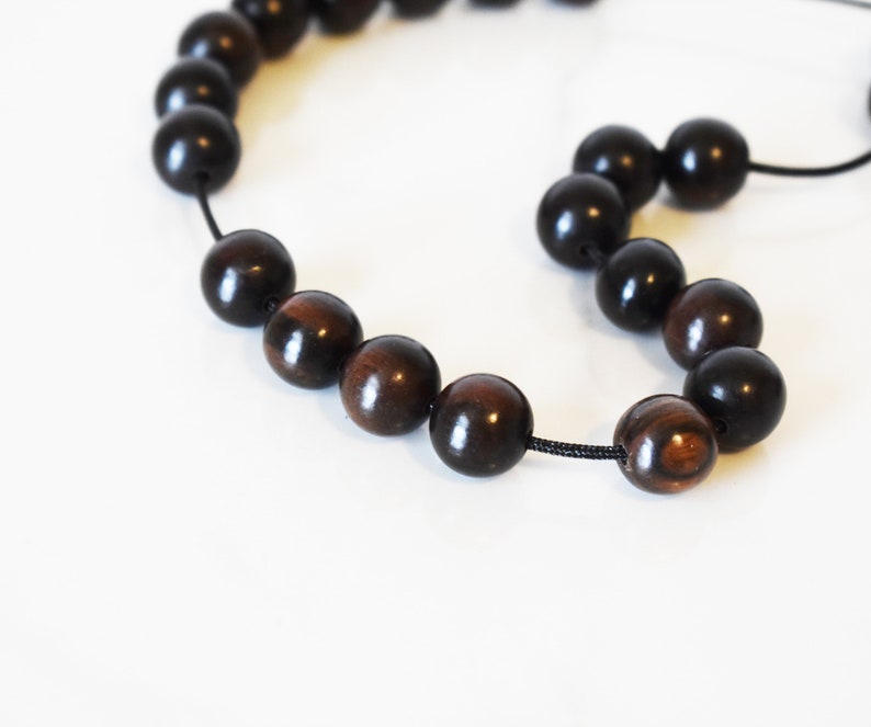 Anxiety Relief Beads, Tiger Ebony Worry Beads, Worry Beads, Komboloi, Focus Beads, Fidget Beads, Stress Relief, AMSR Sounds, Handmade Gift image 2