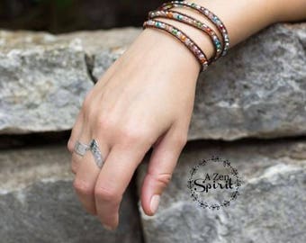 Crystal Wrap Bracelet, Zen Jewelry, Chakra Jewelry, Yoga Jewelry, Boho Jewelry