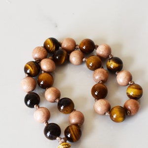 27 Bead Tiger Eye and Rosewood Mini Mala, Stress Relief, Meditation Mala, Pocket Mala, Meditation Beads, Mindfulness Gift, Handmade Gift image 3