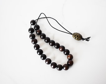 Ebony Worry Beads: Handmade Komboloi, Stress Relief Meditation Beads