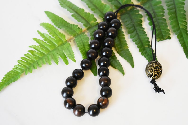 Anxiety Relief Beads, Tiger Ebony Worry Beads, Worry Beads, Komboloi, Focus Beads, Fidget Beads, Stress Relief, AMSR Sounds, Handmade Gift image 1