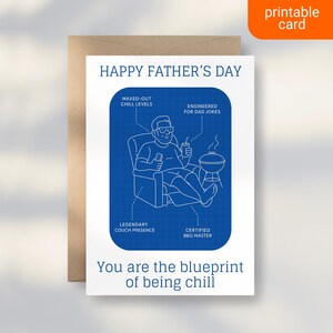 Tarjeta divertida para el Día del Padre, Tarjeta con un Plan para Ser Tranquilo, Juego de palabras divertido para papá, Descarga digital imprimible, Tarjeta del Mejor Papá del Mundo