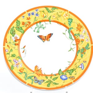 Hermes La Siesta Dinner Plate 27 cm porcelain yellow flower 10.6" M190