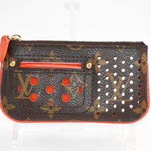Louis Vuitton Perfo Pochette Cles Monogramme orange Portefeuille porte-monnaie M95222