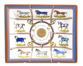 Hermes Couvertures et Tenues de Jour Bandeja de mudança Cinzeiro de porcelana cavalo 024