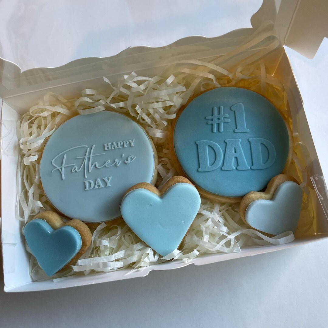 Father's Day Cookie Gift Box, Personalised Dad Treats. Treat Box for ...