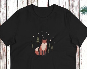 Fox Shirt, Red Fox Graphic Tee, Fox Clothing, Women's T-Shirt, Short Sleeves, Animal Lover Shirt